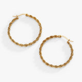 Frozen French Rope Hoop Earrings - Aaria Tees Aaria Tees