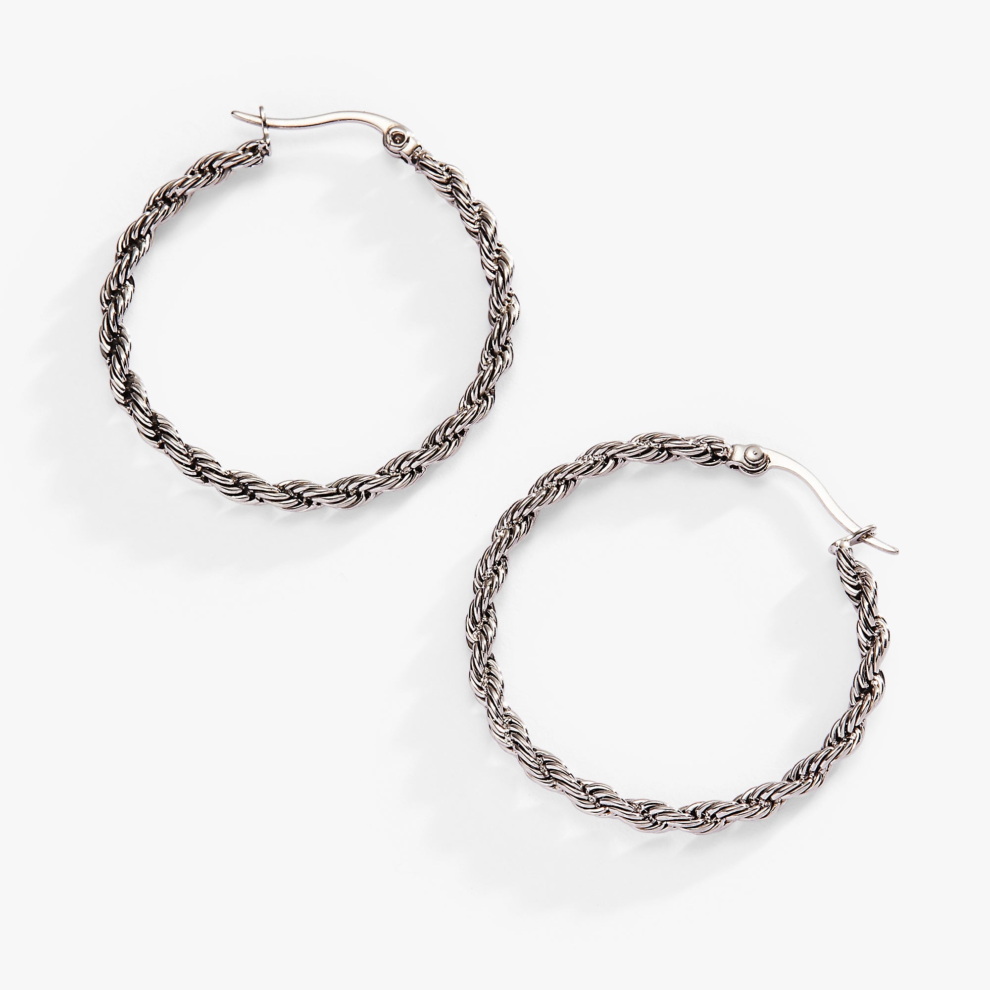 Frozen French Rope Hoop Earrings - Aaria Tees Aaria Tees