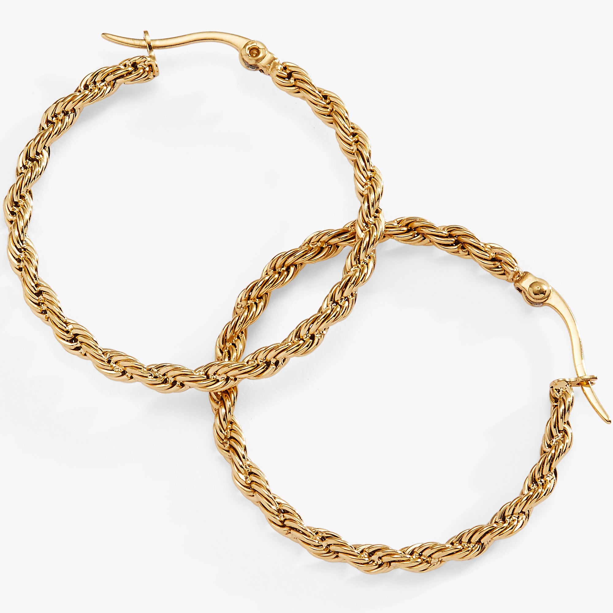 Frozen French Rope Hoop Earrings - Aaria Tees Aaria Tees