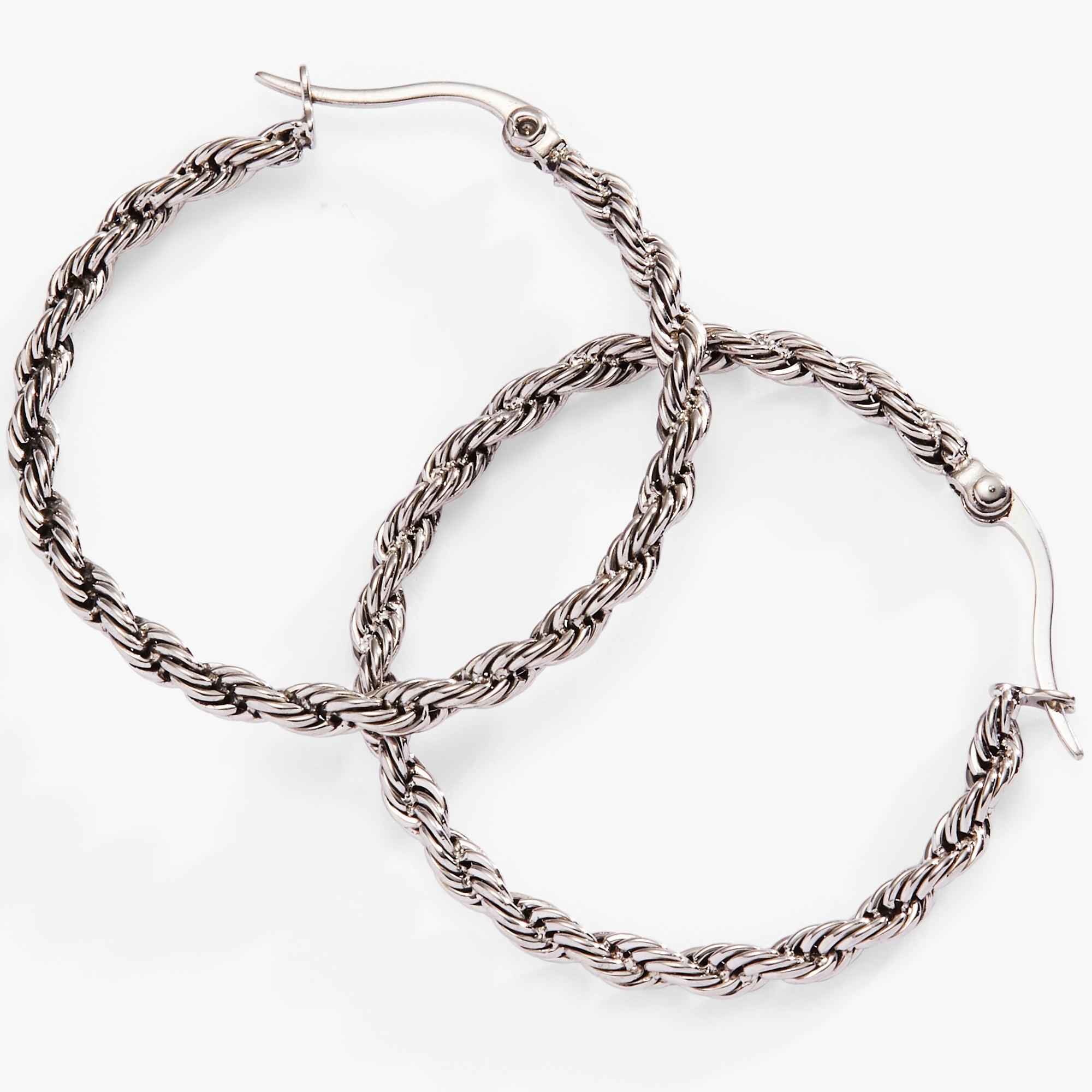 Frozen French Rope Hoop Earrings - Aaria Tees Aaria Tees