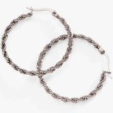 Frozen French Rope Hoop Earrings - Aaria Tees Aaria Tees