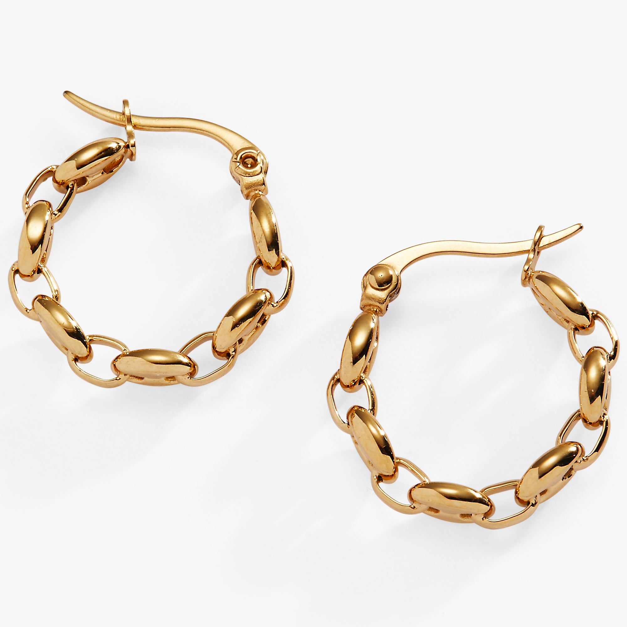 Frozen Mariner Chain Hoop Earrings - Aaria Tees Aaria Tees