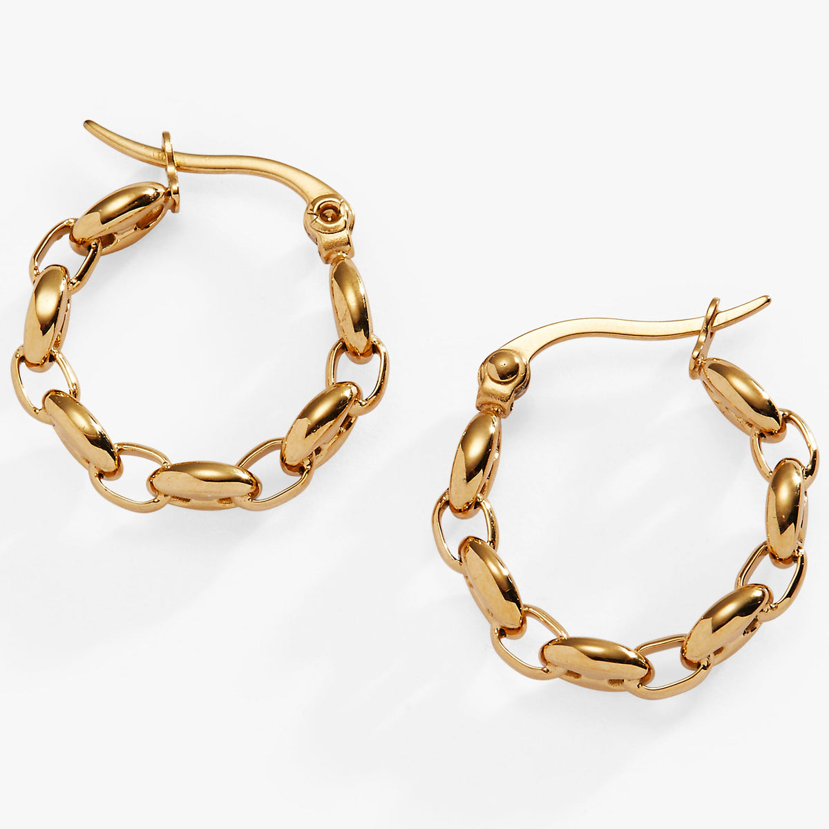 Frozen Mariner Chain Hoop Earrings - Aaria Tees