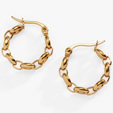 Frozen Mariner Chain Hoop Earrings - Aaria Tees Aaria Tees