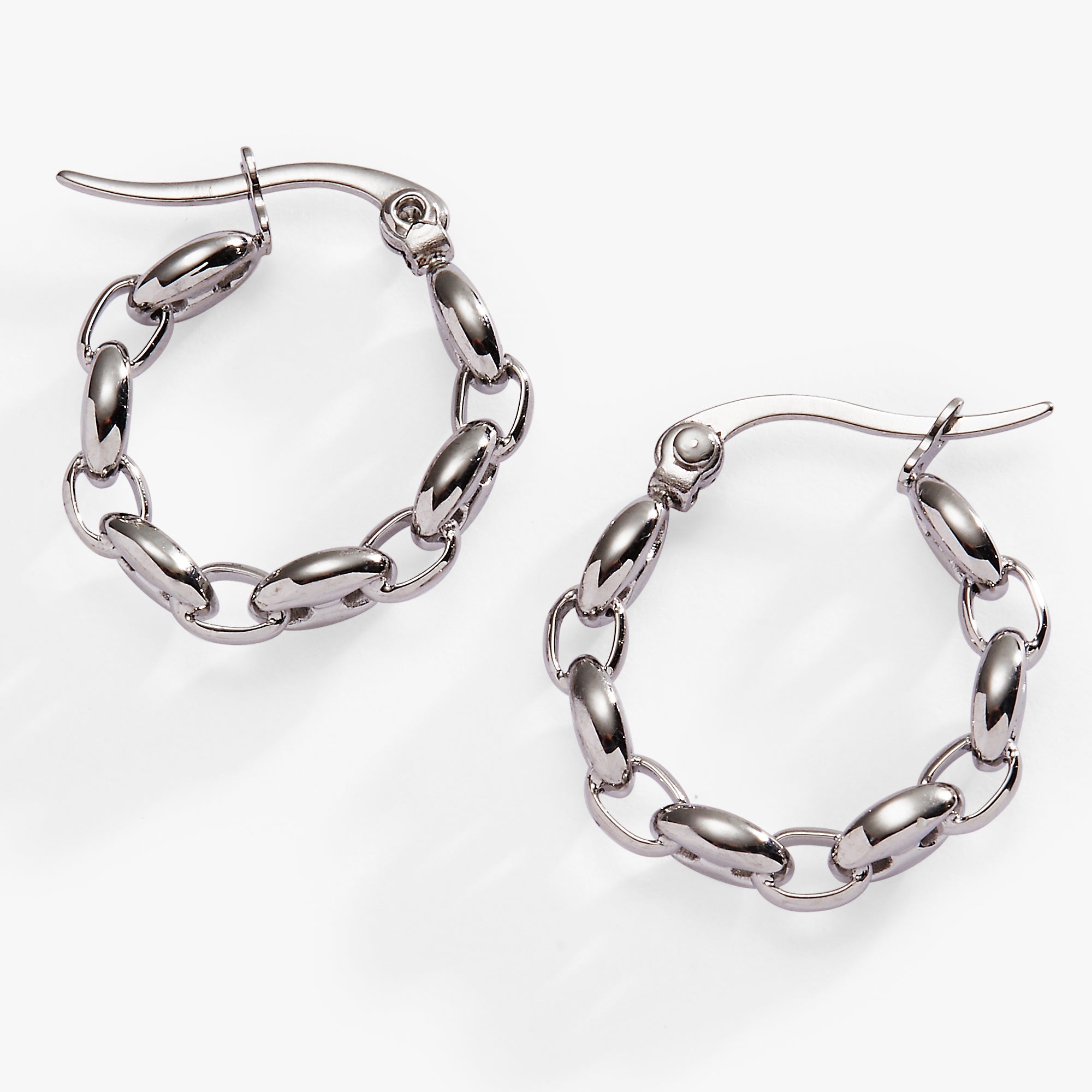 Frozen Mariner Chain Hoop Earrings - Aaria Tees Aaria Tees