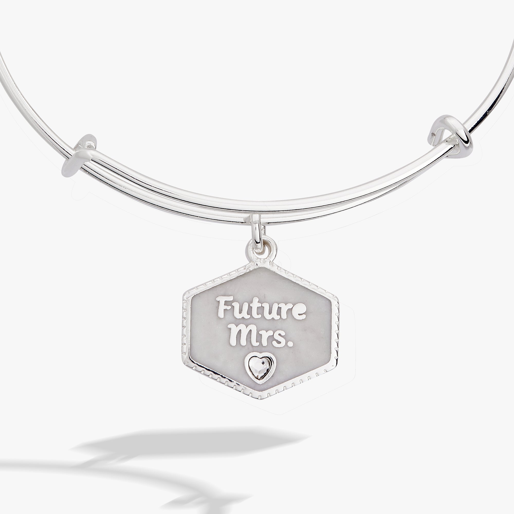 'Future Mrs.' Mother of Pearl Charm Bangle - Aaria Tees Aaria Tees