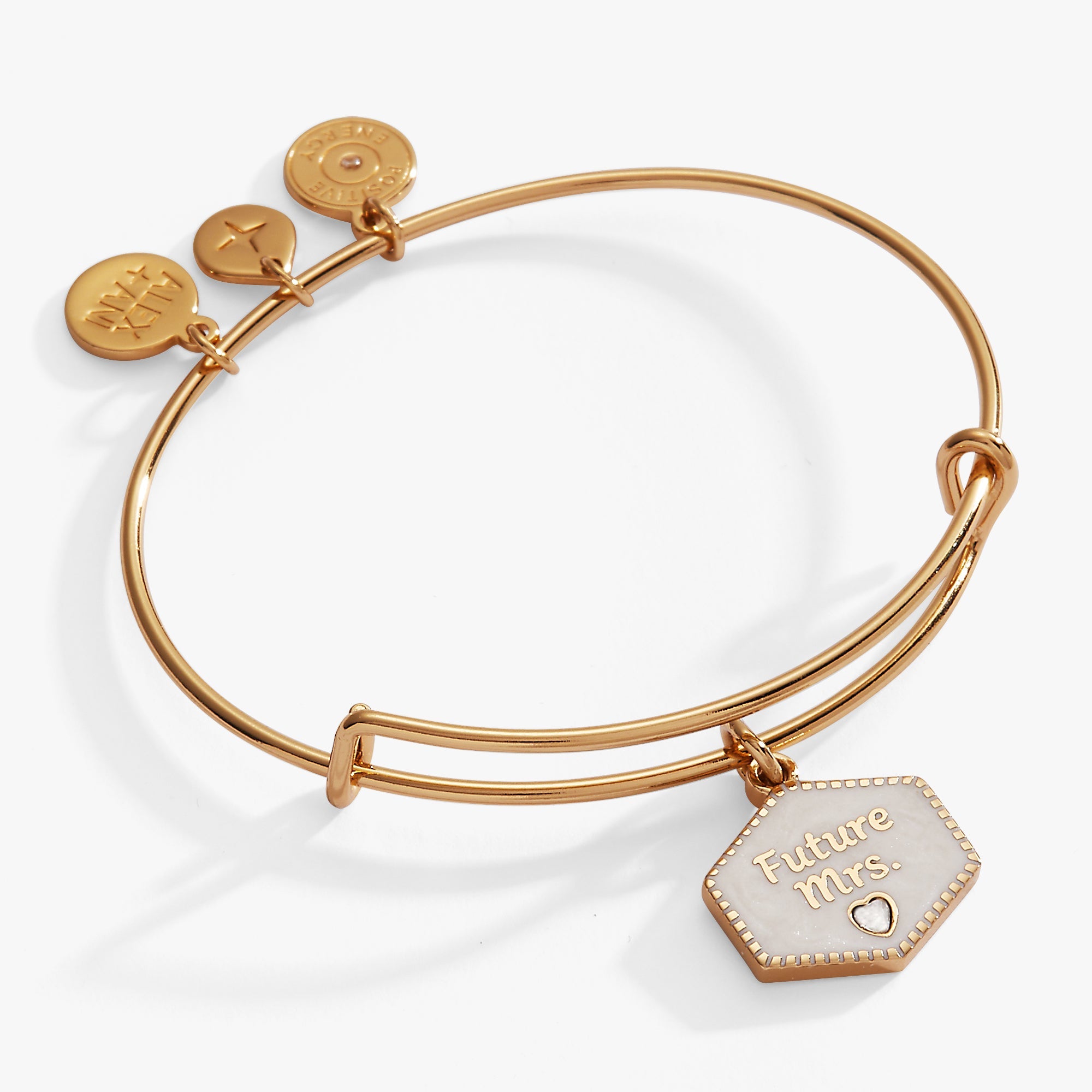 'Future Mrs.' Mother of Pearl Charm Bangle - Aaria Tees Aaria Tees