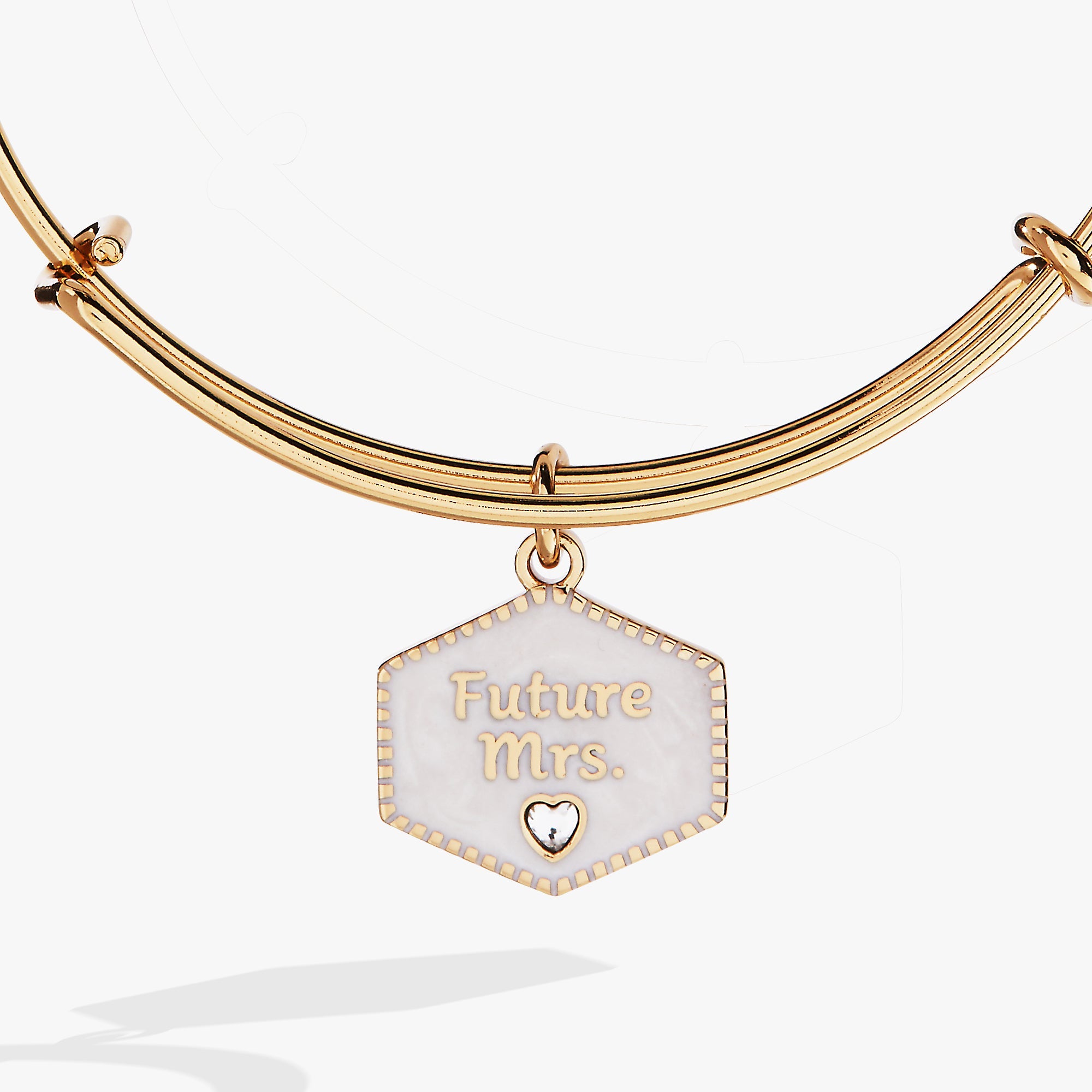 'Future Mrs.' Mother of Pearl Charm Bangle - Aaria Tees Aaria Tees