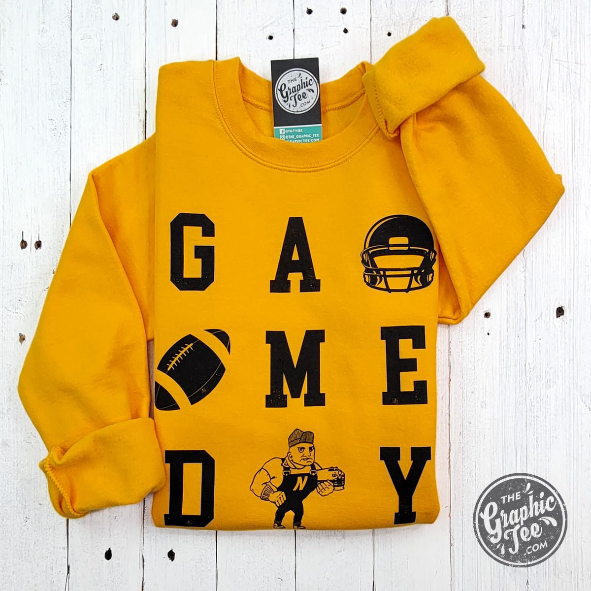GAME DAY ADULT Newton Railers Gold Crewneck Sweatshirt - Aaria Tees