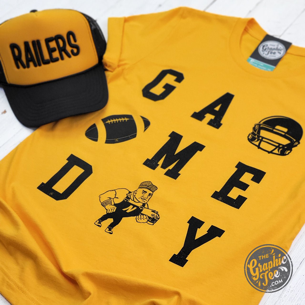 GAME DAY ADULT Newton Railers Gold Short Sleeve Unisex Tee - Aaria Tees Aaria Tees