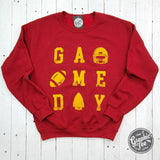 GAME DAY KC Red and Gold Crewneck Sweatshirt - Aaria Tees Aaria Tees