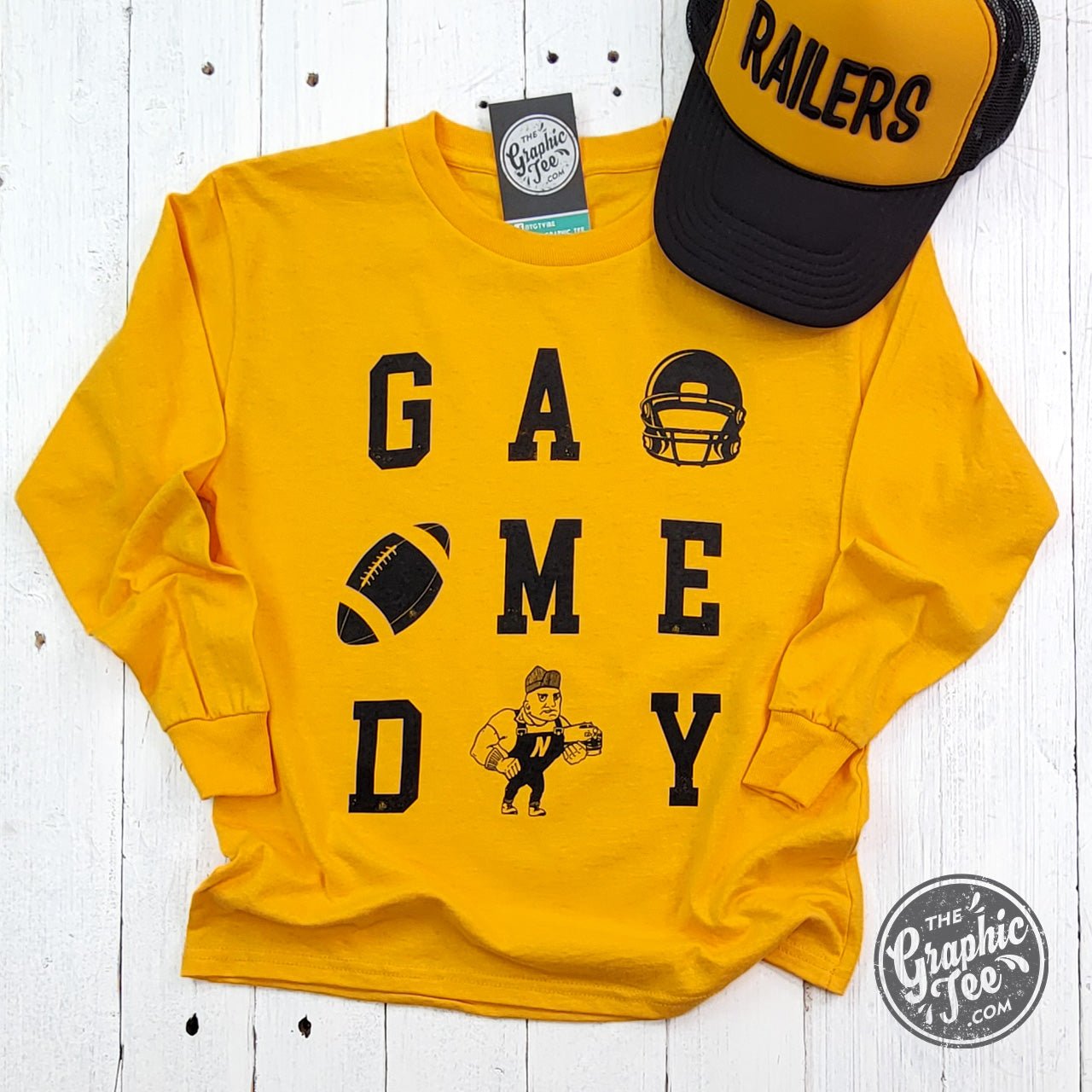 GAME DAY YOUTH Long Sleeve Gold Tee - Aaria Tees Aaria Tees