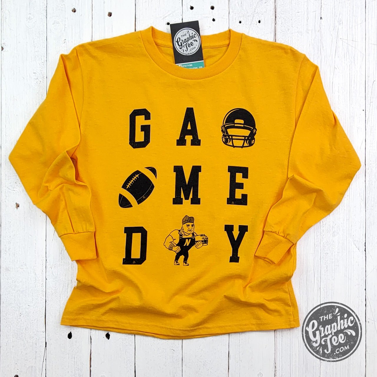 GAME DAY YOUTH Long Sleeve Gold Tee - Aaria Tees Aaria Tees