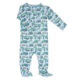 Garbage Trucks Recycle Zipper Footie Aaria Tees