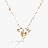 Gemini Zodiac Charm Cluster Necklace - Aaria Tees Aaria Tees