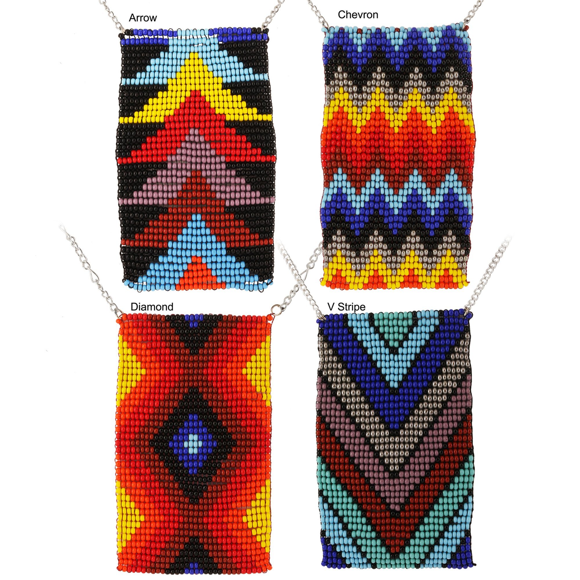 Geometric Beaded Pendant Necklace - Aaria Tees Aaria Tees