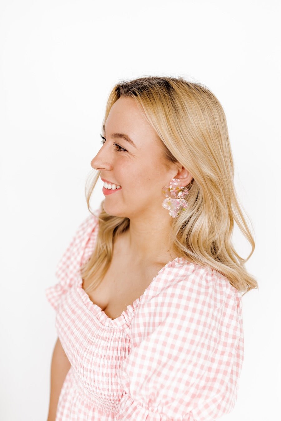 Gianna Statement Earrings - Cherry Blossom - Aaria Tees Aaria Tees