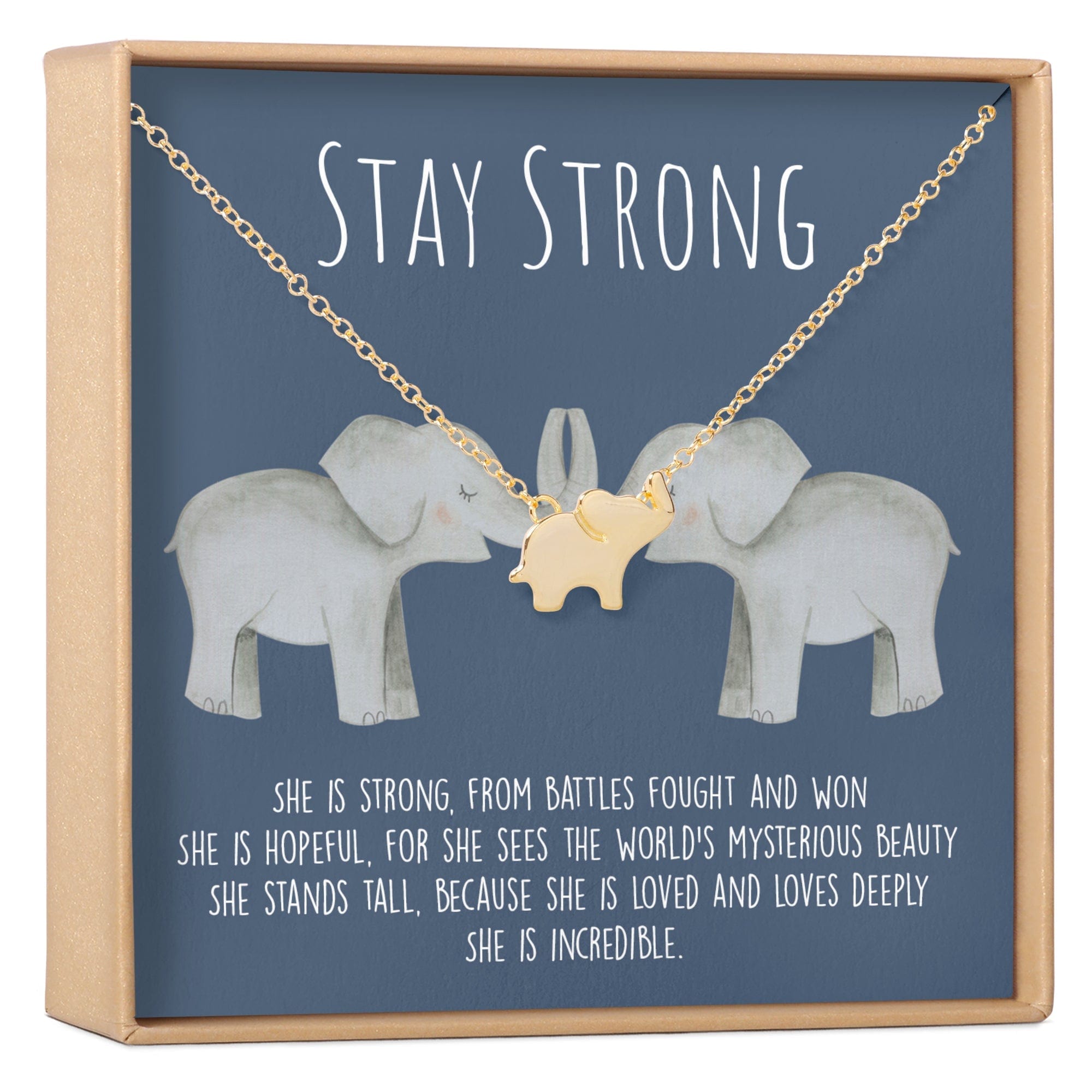 Gifts for Women with Cancer Elephant Pendant Necklace - Aaria Tees Aaria Tees