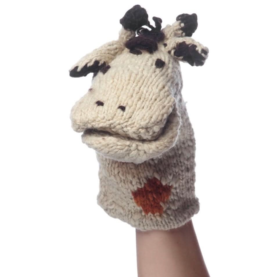 Organic Wool Knit Hand Puppet  | Gerald the Giraffe - Aaria Tees