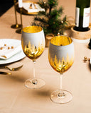 Gold Pine Tree Wine Glasses Aaria Tees