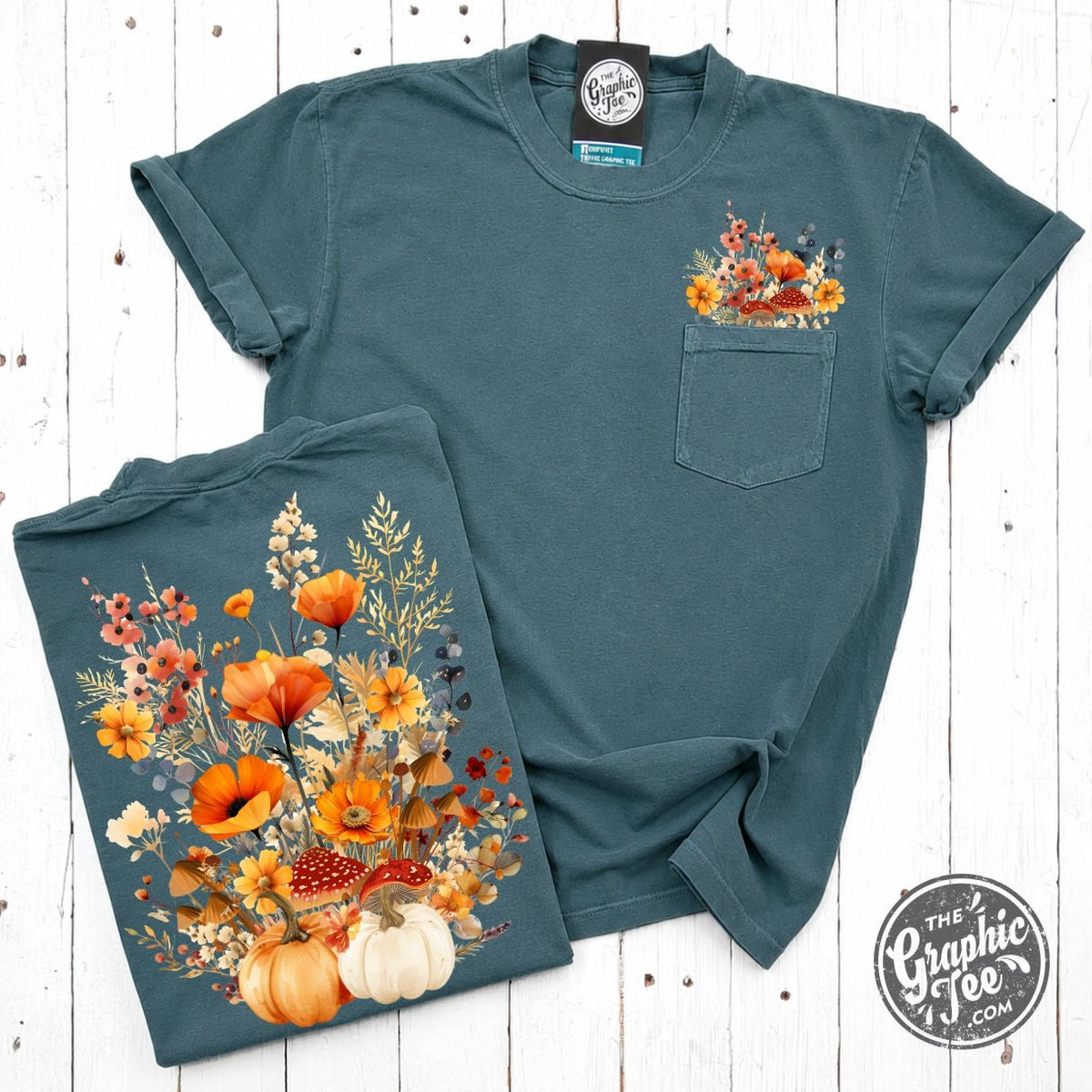 Golden Harvest Pigment Dyed Pocket Tee - Aaria Tees