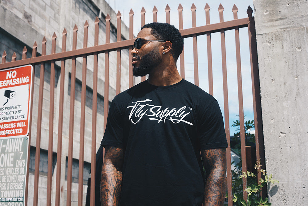 Fly Supply Logo: Black (10 Year Anniversary) - Aaria Tees Aaria Tees
