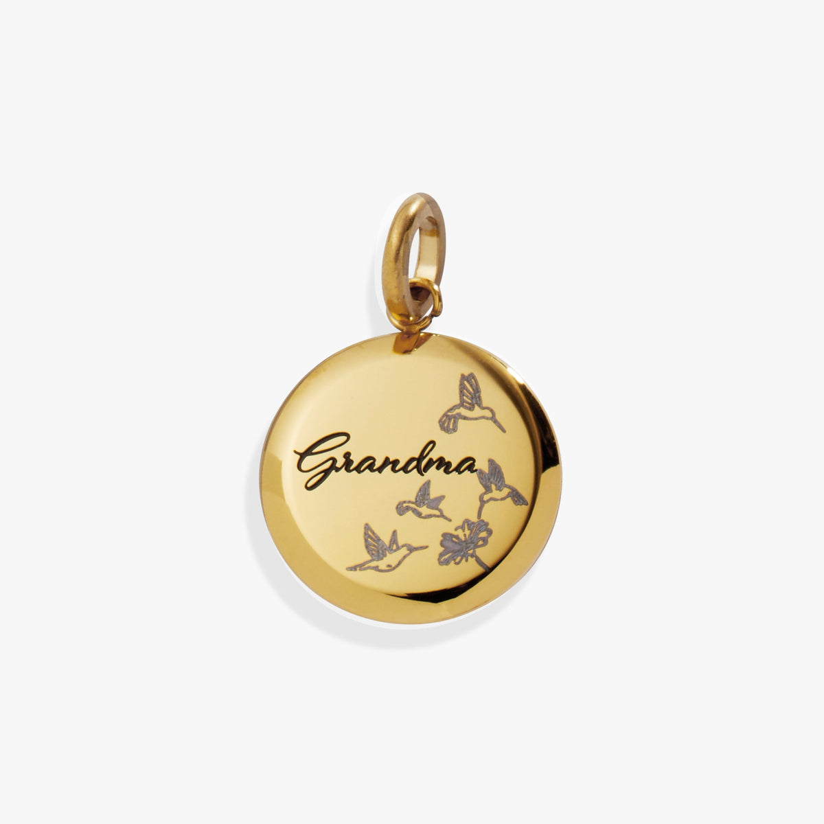Grandma Hummingbird Disc Charm - Aaria Tees