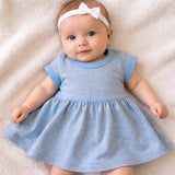 short sleeve twirl dress | periwinkle colorblock - Aaria Tees Aaria Tees