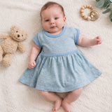 short sleeve twirl dress | periwinkle colorblock - Aaria Tees Aaria Tees