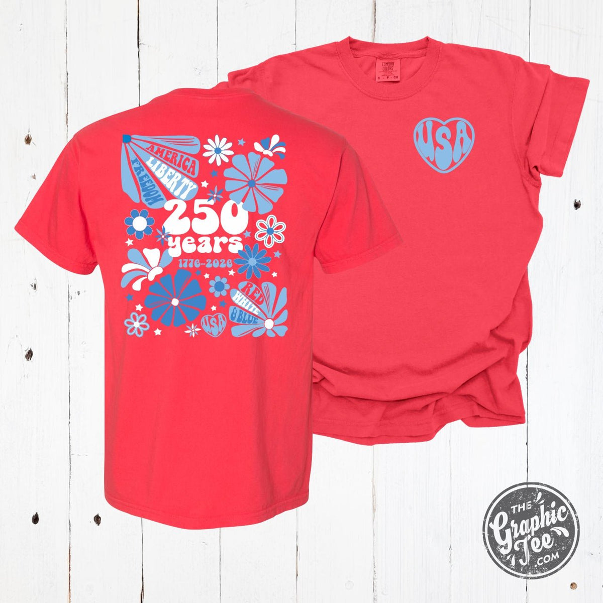 Groovy 250 Years Paprika Pigment Dyed Tee - Aaria Tees