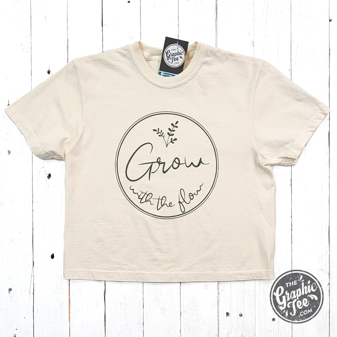 Grow with the Flow Ladies Waist Length Pigment Dyed Tee - Aaria Tees Aaria Tees