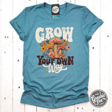 Grow Your Own Way Heather Blue Lagoon Short Sleeve Tee - Aaria Tees Aaria Tees