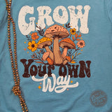 Grow Your Own Way Heather Blue Lagoon Short Sleeve Tee - Aaria Tees Aaria Tees
