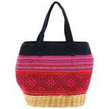 H'Mong Textile & Wicker Handbag - Aaria Tees Aaria Tees