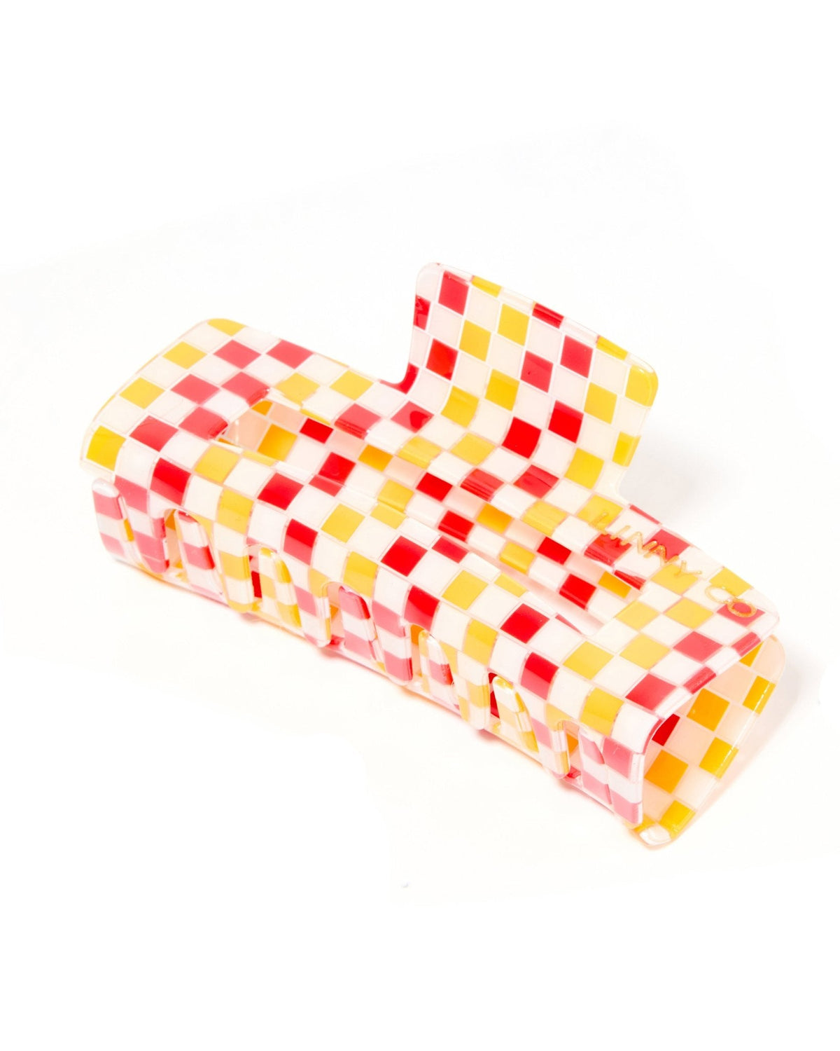 Hair Clip - Harper Red and Gold Checkered - Aaria Tees