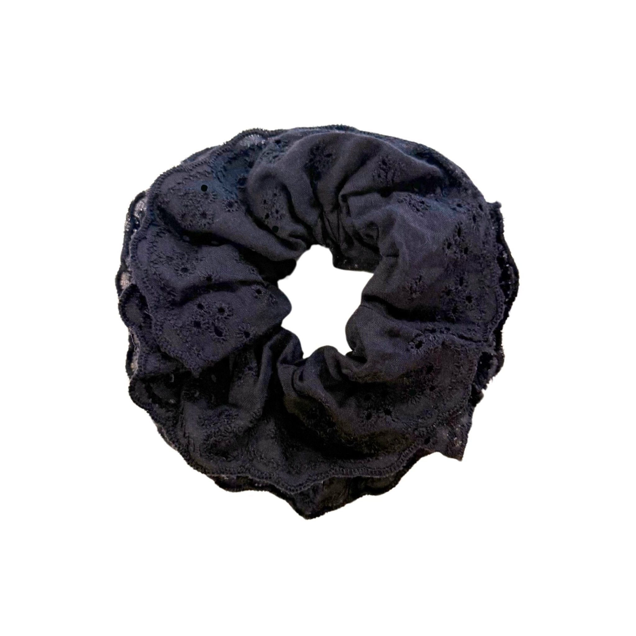 Hair Scrunchie Greer - Eyelet Black - Aaria Tees Aaria Tees