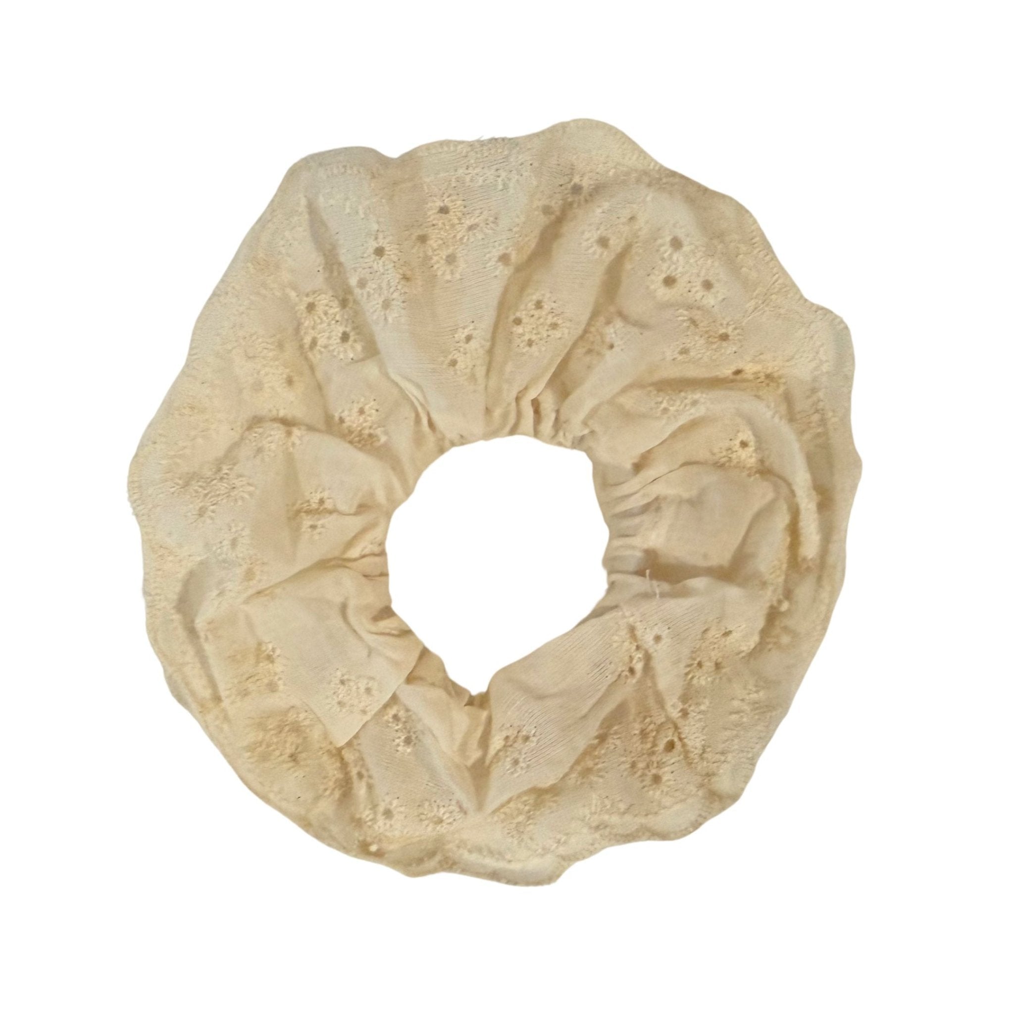 Hair Scrunchie Greer - Eyelet White - Aaria Tees Aaria Tees