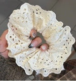 Hair Scrunchie Greer - Eyelet White - Aaria Tees Aaria Tees