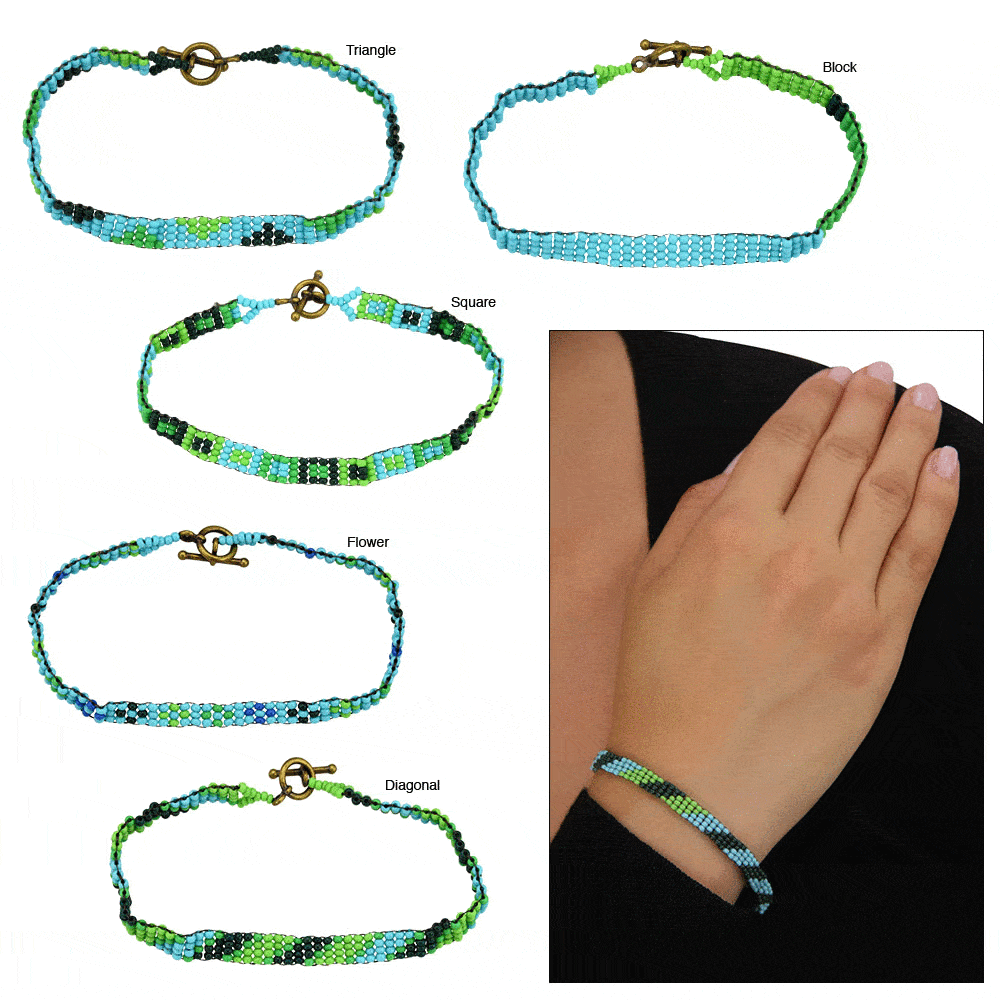 Haitian Bead Weaver Blue Hues Bracelet - Aaria Tees Aaria Tees