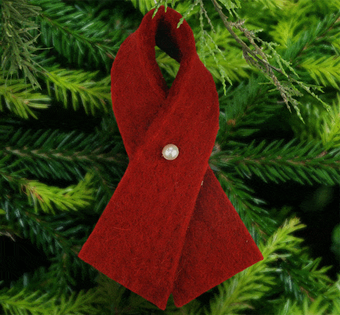 Handmade Felt Red Ribbon Ornament - Aaria Tees Aaria Tees