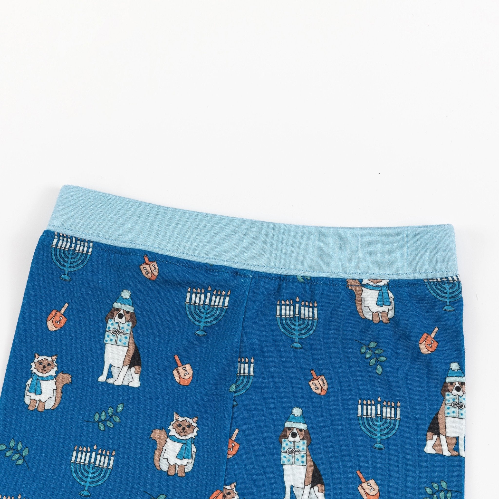 Hanukkah Pets (Long Sleeve PJ) - Blue - Aaria Tees Aaria Tees