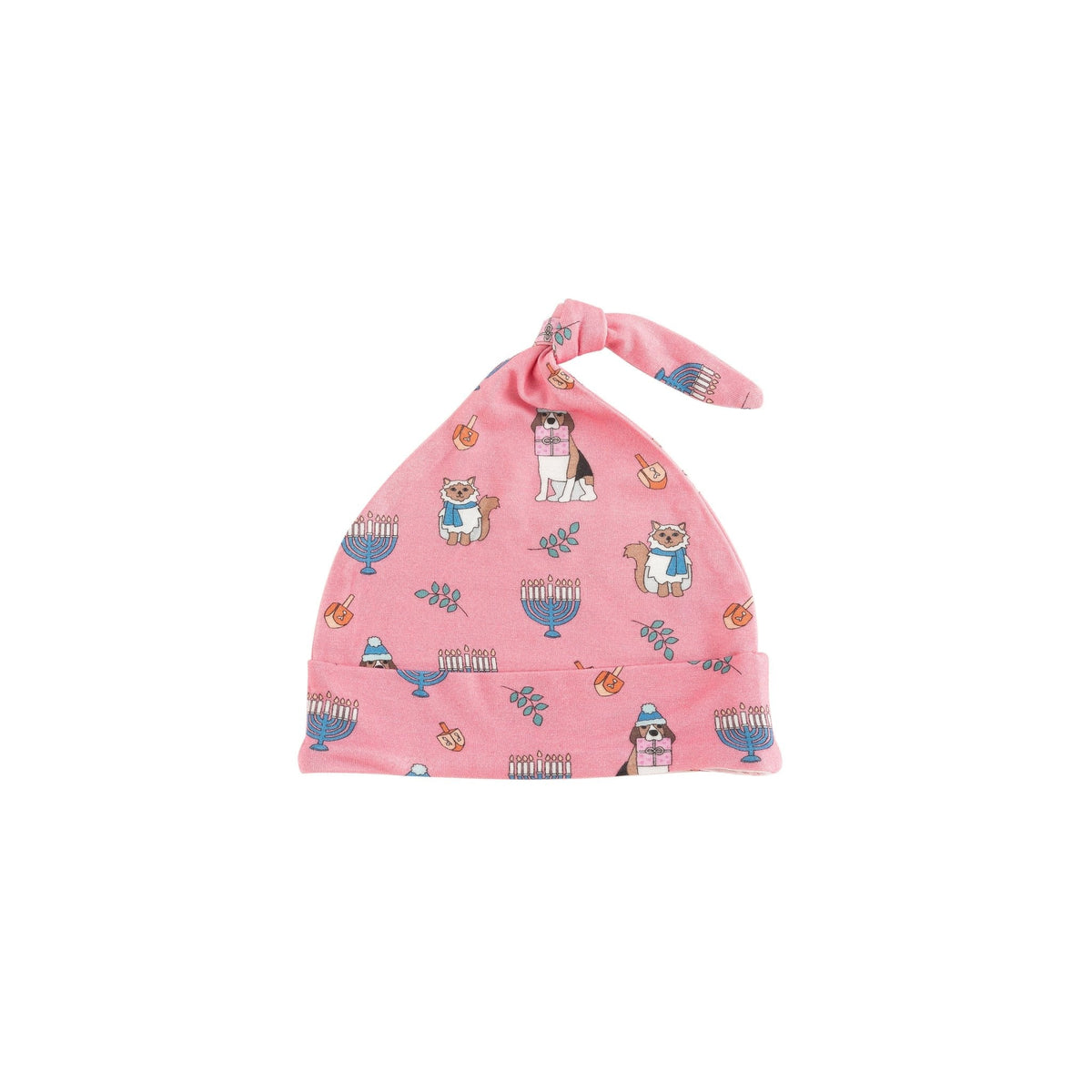 Hanukkah Pets (Knotted Hat) - Pink - Aaria Tees