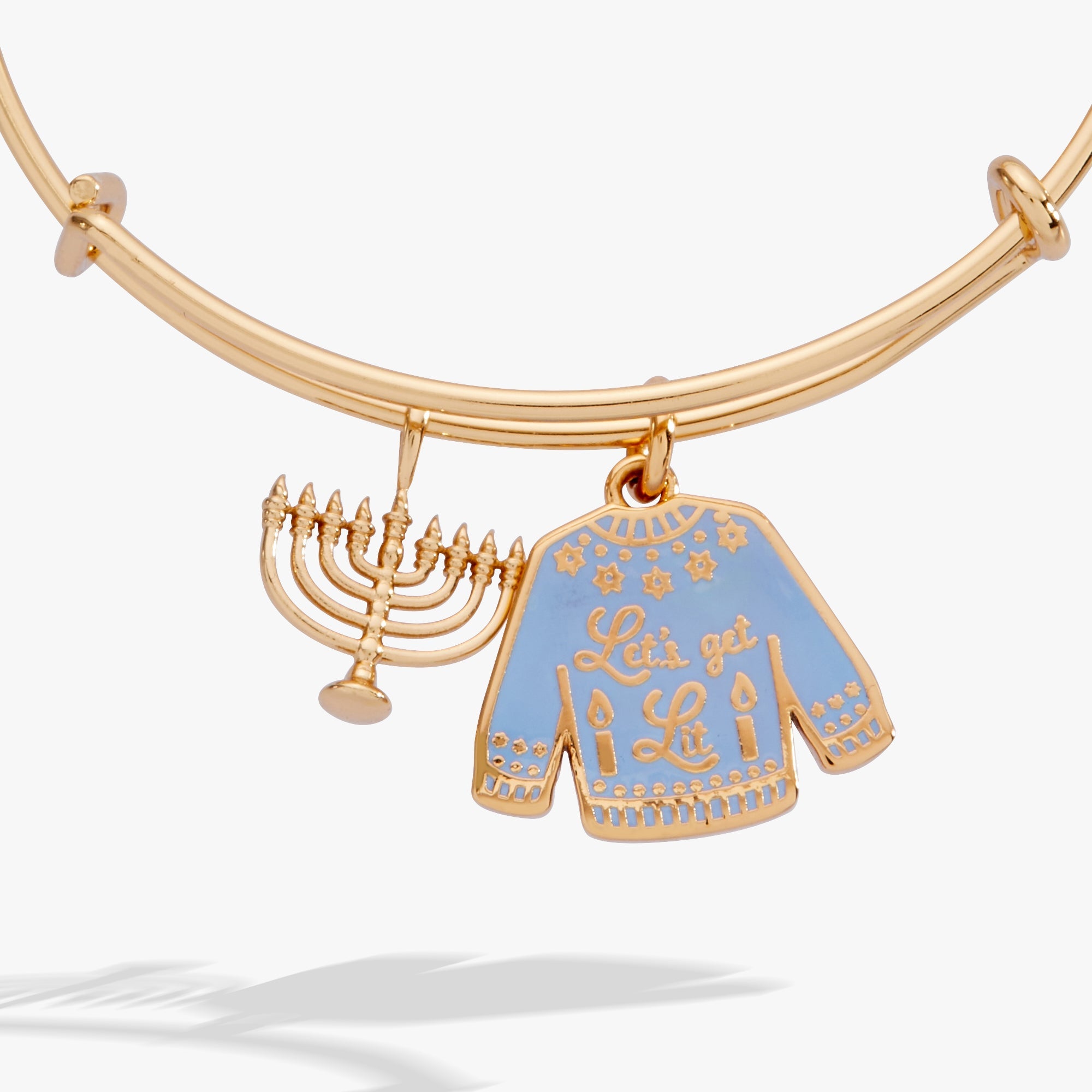 Hanukkah 'Let's Get Lit' Ugly Sweater & Menorah Bangle - Aaria Tees Aaria Tees