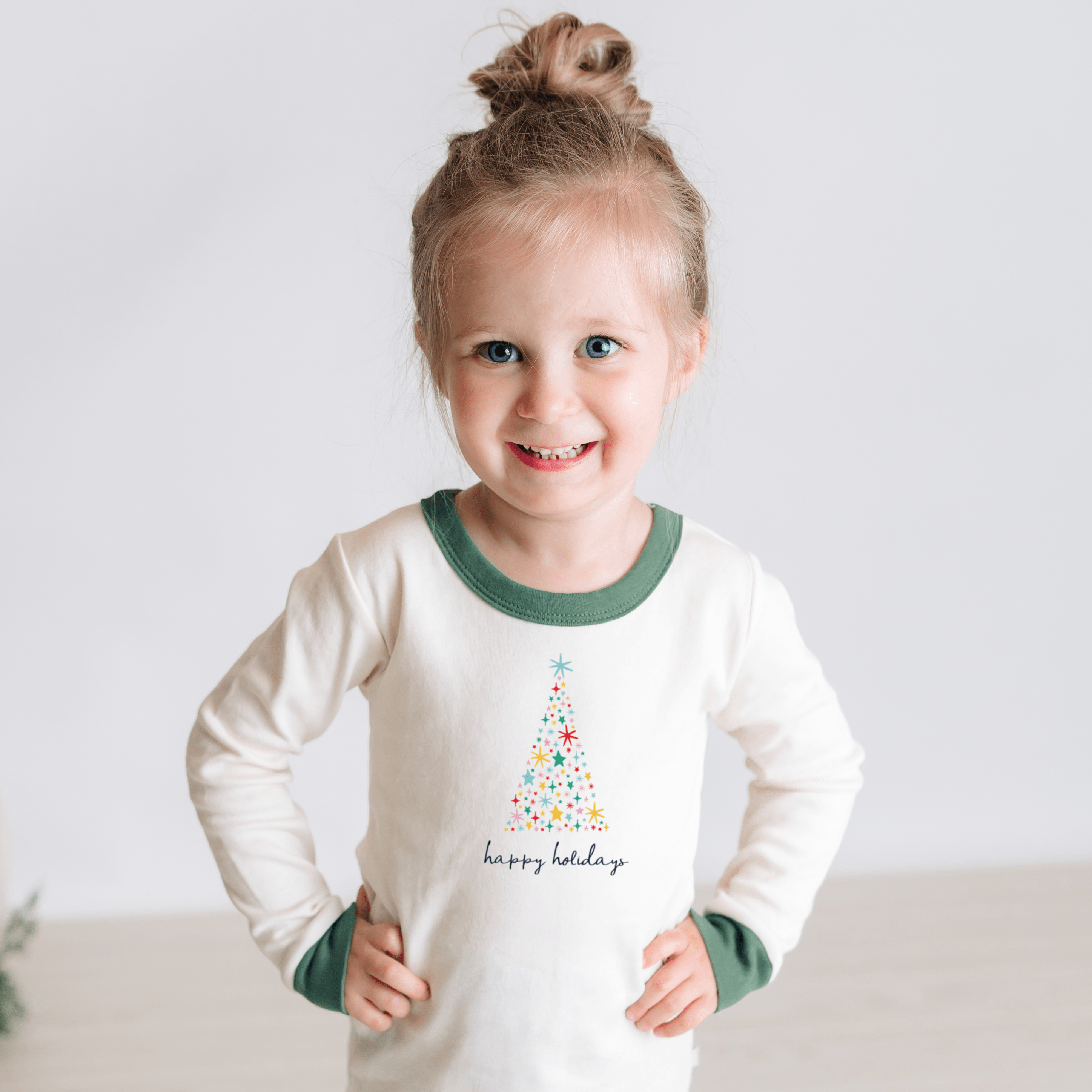 pajamas | happy holidays pine green - Aaria Tees Aaria Tees