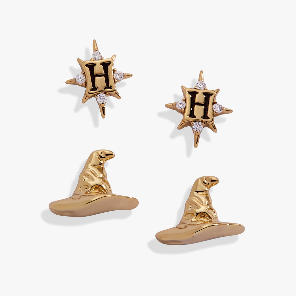 Harry Potter™ Hogwarts & Sorting Hat Earring Set of 2 - Aaria Tees