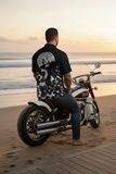 Men's Black and Skull Hawaiian Button Up Shirt |Year-Round Biker Style - Aaria Tees Aaria Tees