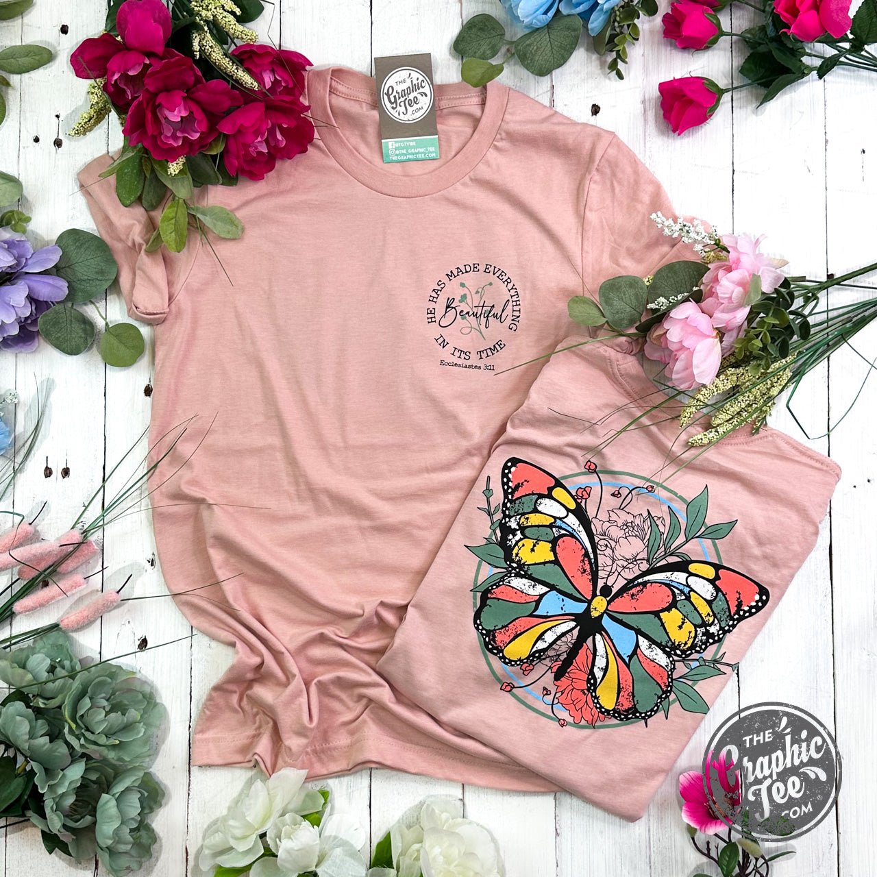 He Has Made Everything Beautiful In It's Time Short Sleeve Tee - Aaria Tees Aaria Tees