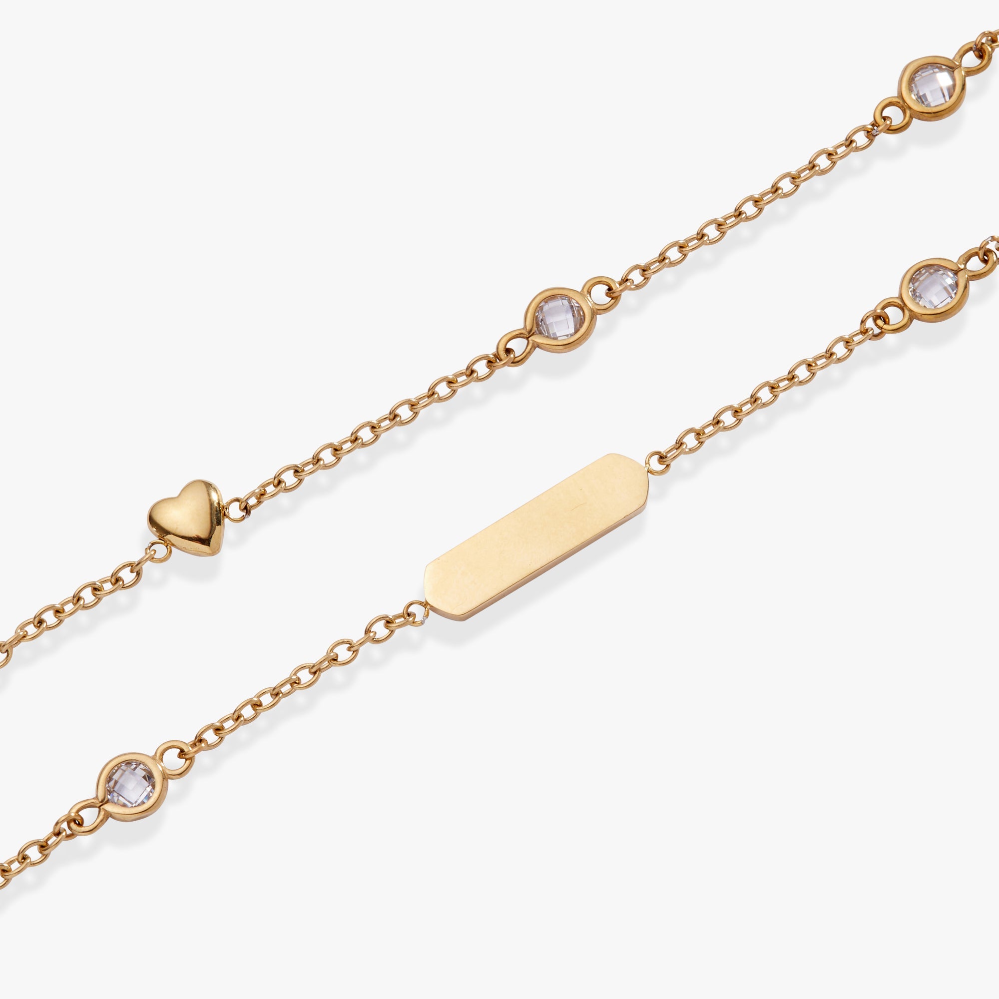 Heart Chain Double Strand Bracelet - Aaria Tees Aaria Tees