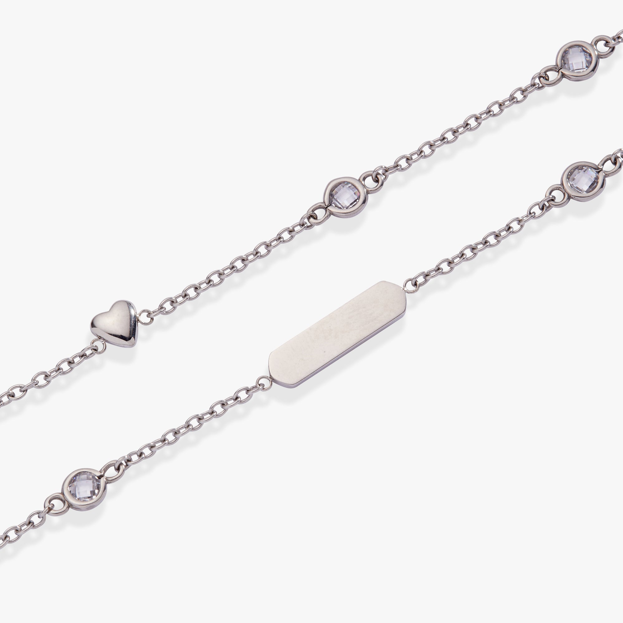 Heart Chain Double Strand Bracelet - Aaria Tees Aaria Tees