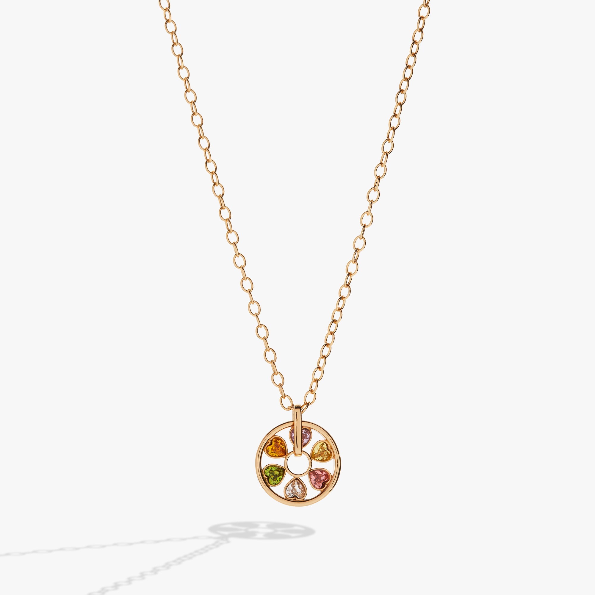 Heart Crystal Wheel Necklace - Aaria Tees Aaria Tees